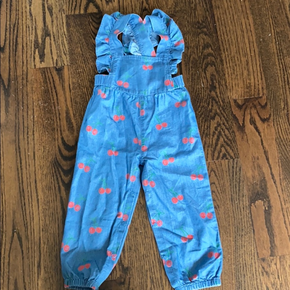 Stella McCartney Kids cherry chambray romper
